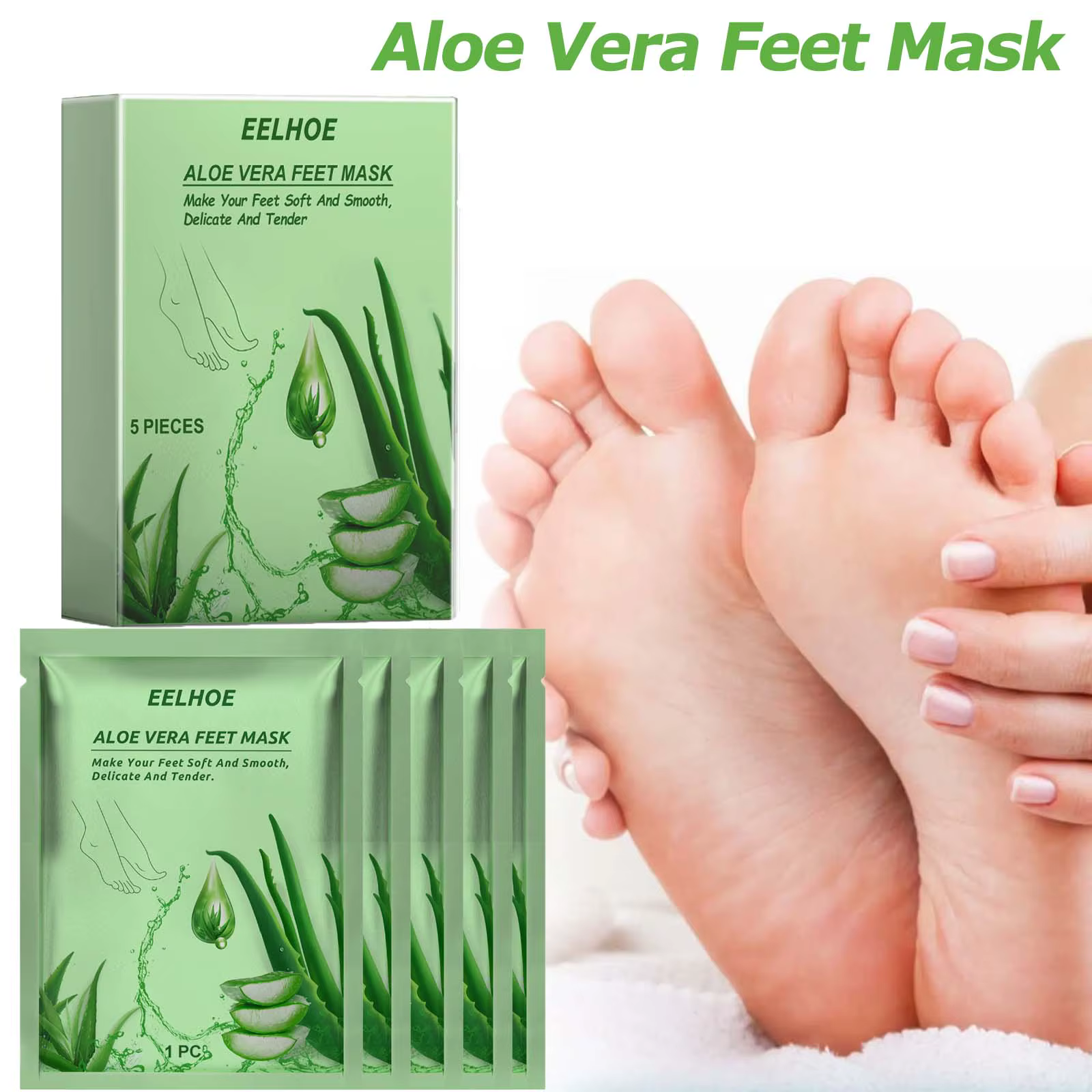 Aloe Vera Feet Mask Moisturizing Exfoliating Feet Mask Anti Drying Crack Remove Dead Skin