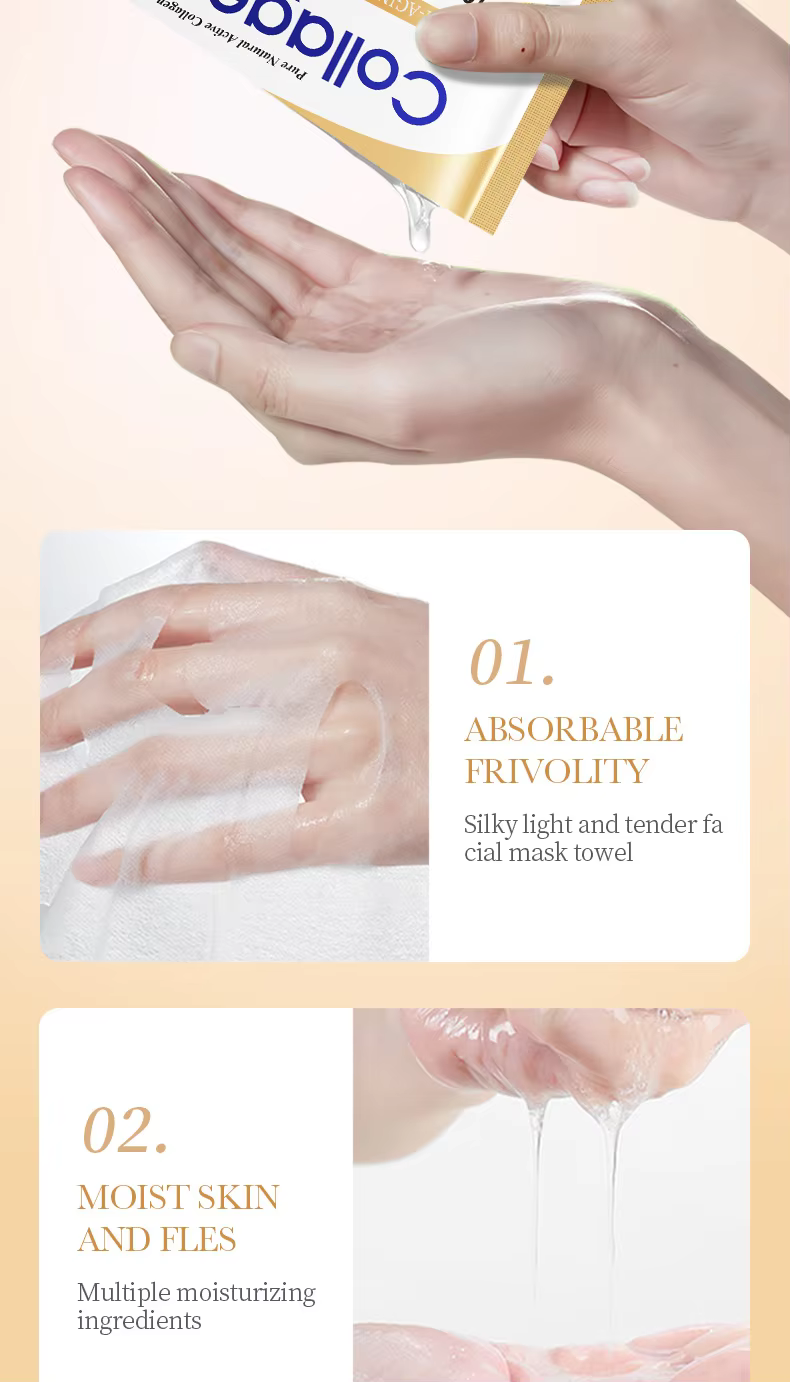 Anti Aging Fade Fine Lines Firm Moisturizing Brightening 10PCS Collagen Anti Wrinkle Facial Mask - Image 4