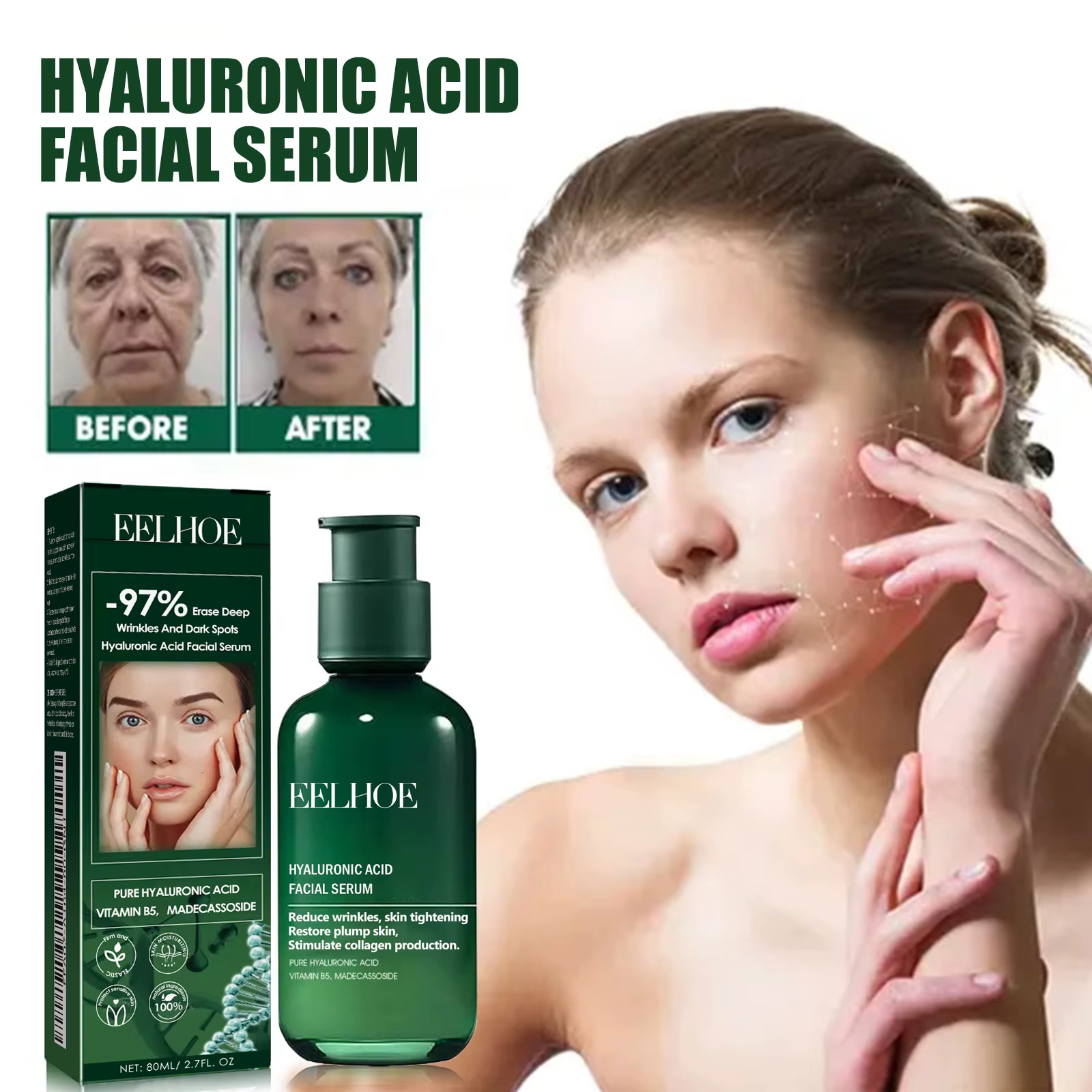 Anti-Wrinkle Serum Aloe Vera Facial Essence Anti-aging Relieve Fine Lines Face Care Serum