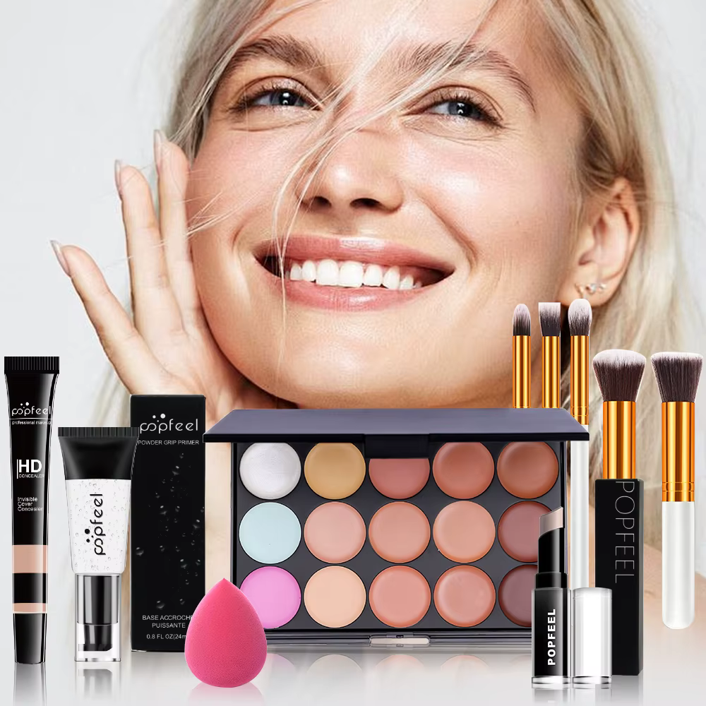 Beginner-Friendly Foundation Concealer Brush Combo 10-Piece Face Makeup Kit Set