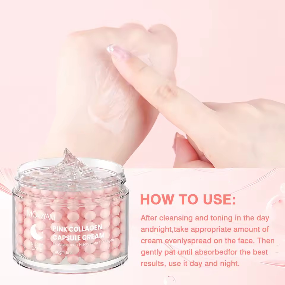 Collagen Capsule Cream Suitable for All Type Skins Moisturizing Firming Night Care 140g Facial Cream - Image 4