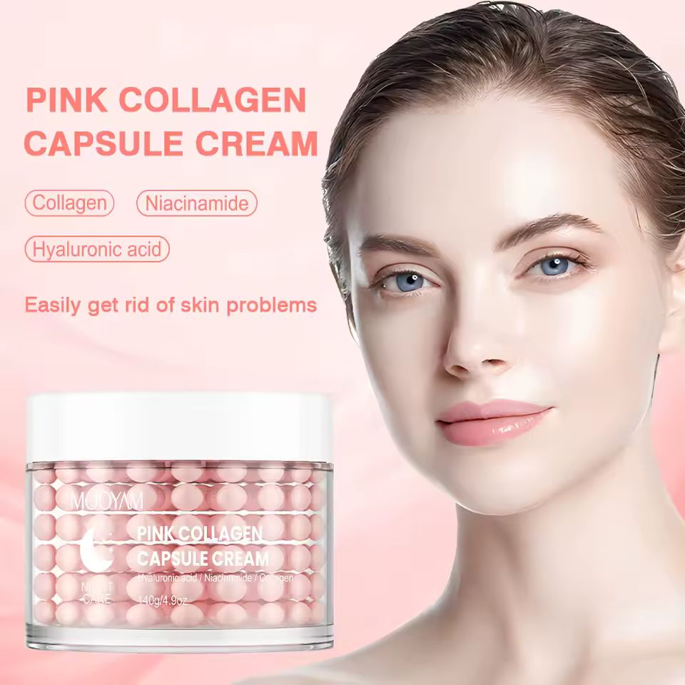 Collagen Capsule Cream Suitable for All Type Skins Moisturizing Firming Night Care 140g Facial Cream - Image 2