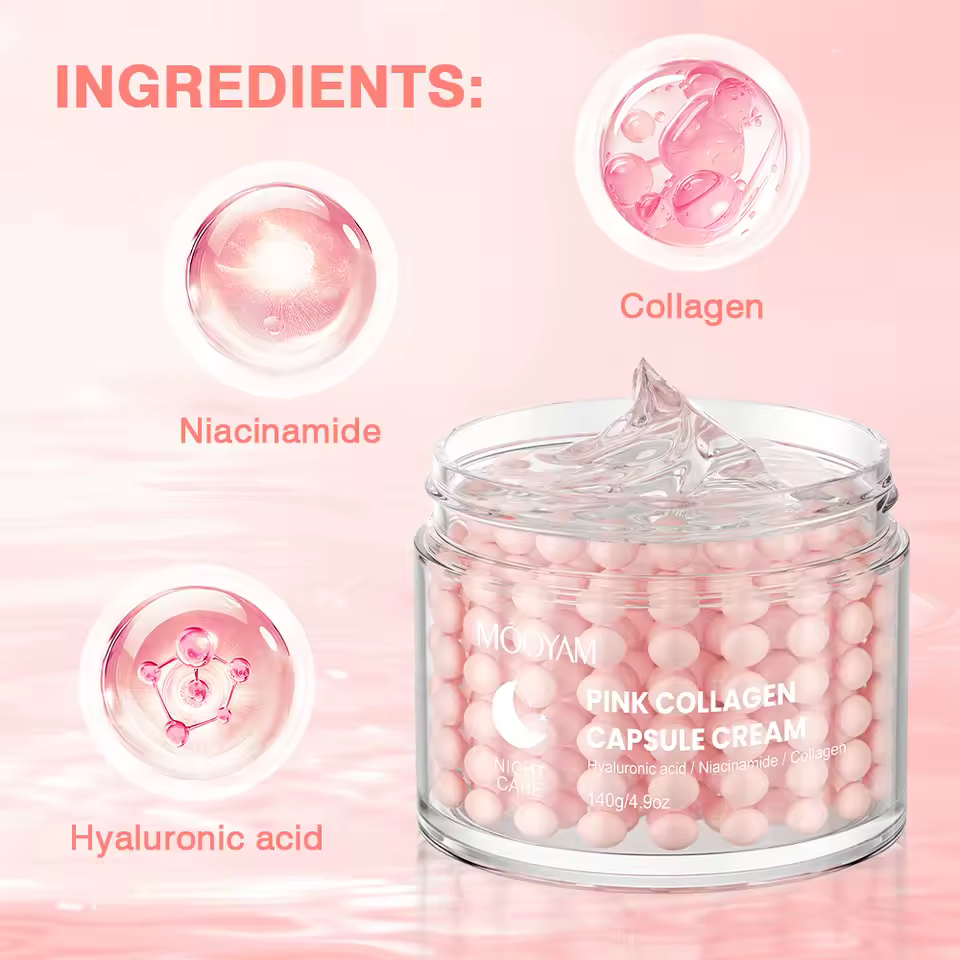 Collagen Capsule Cream Suitable for All Type Skins Moisturizing Firming Night Care 140g Facial Cream - Image 5