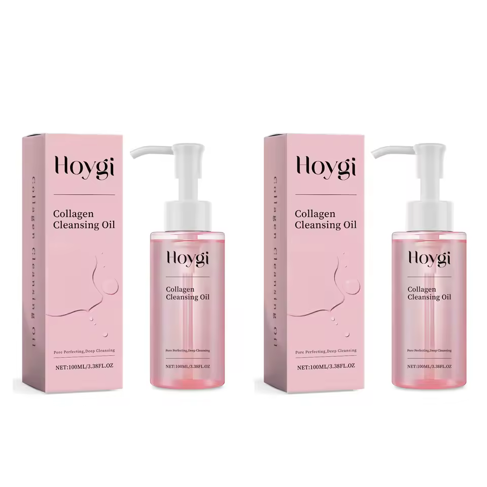 2 Pcs Jojoba Oil Deep Cleansing Collagen Makeup Remover Facial Cleanser