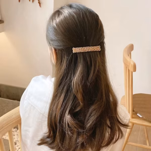 Crystal Hair Clips Pins Handmade Beads Hair Barrettes Simple Hair Accessories