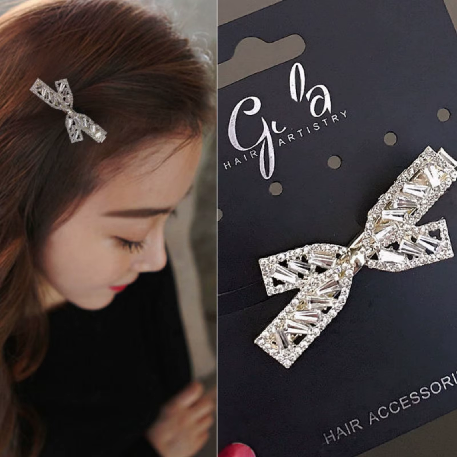 Crystal Zirconium Alloy Hair Clip Simple Temperament Girls Side Bangs Clip