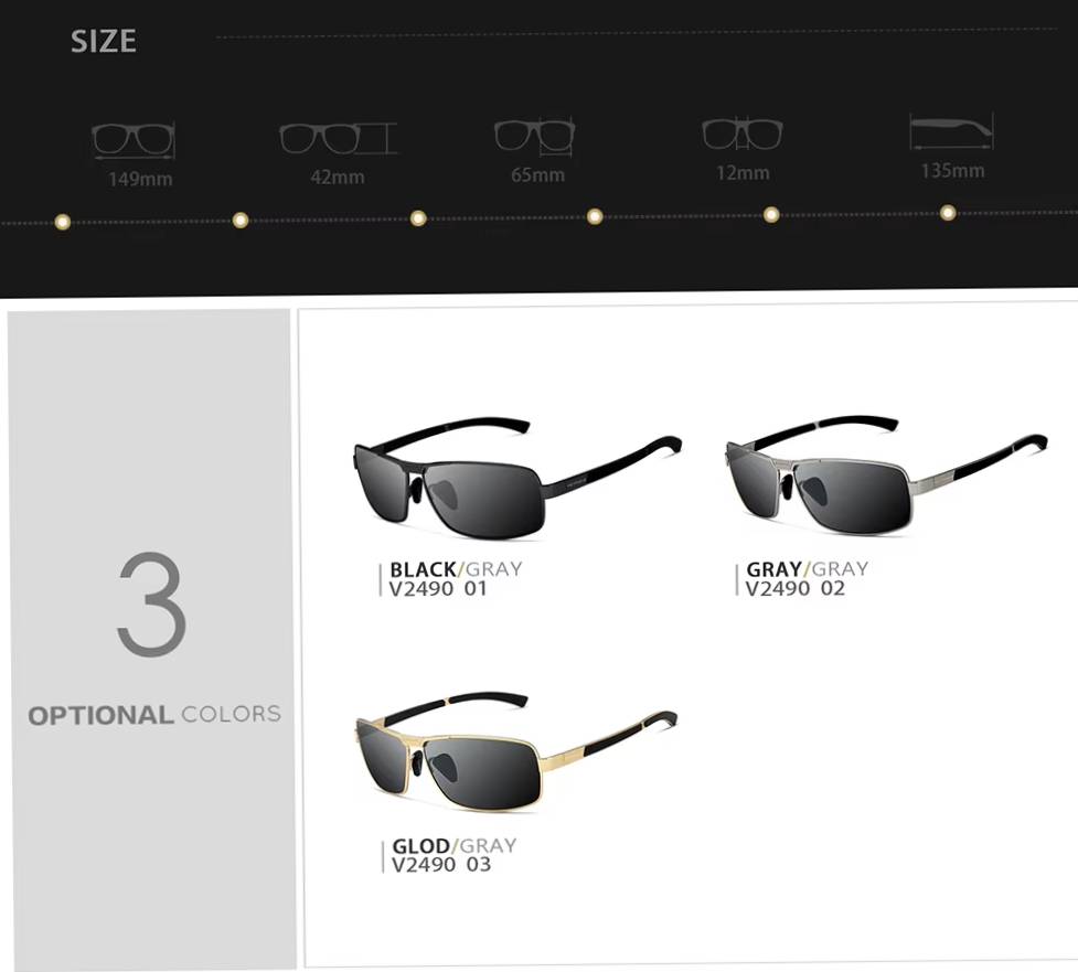 Designer Driving Fashion Polarized UV400 Lens Unisex Vintage Eyewear Sunglasses - Image 5