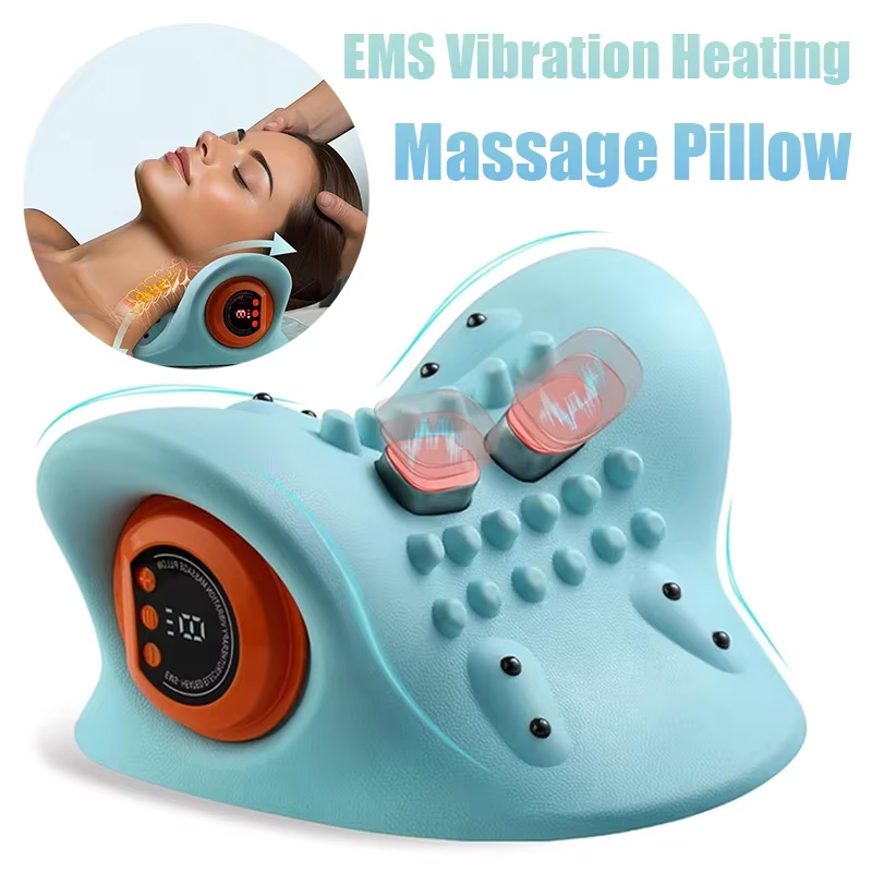 Electric Cervical Traction Head Acupoint Massage Pillow Shouder Body Massager