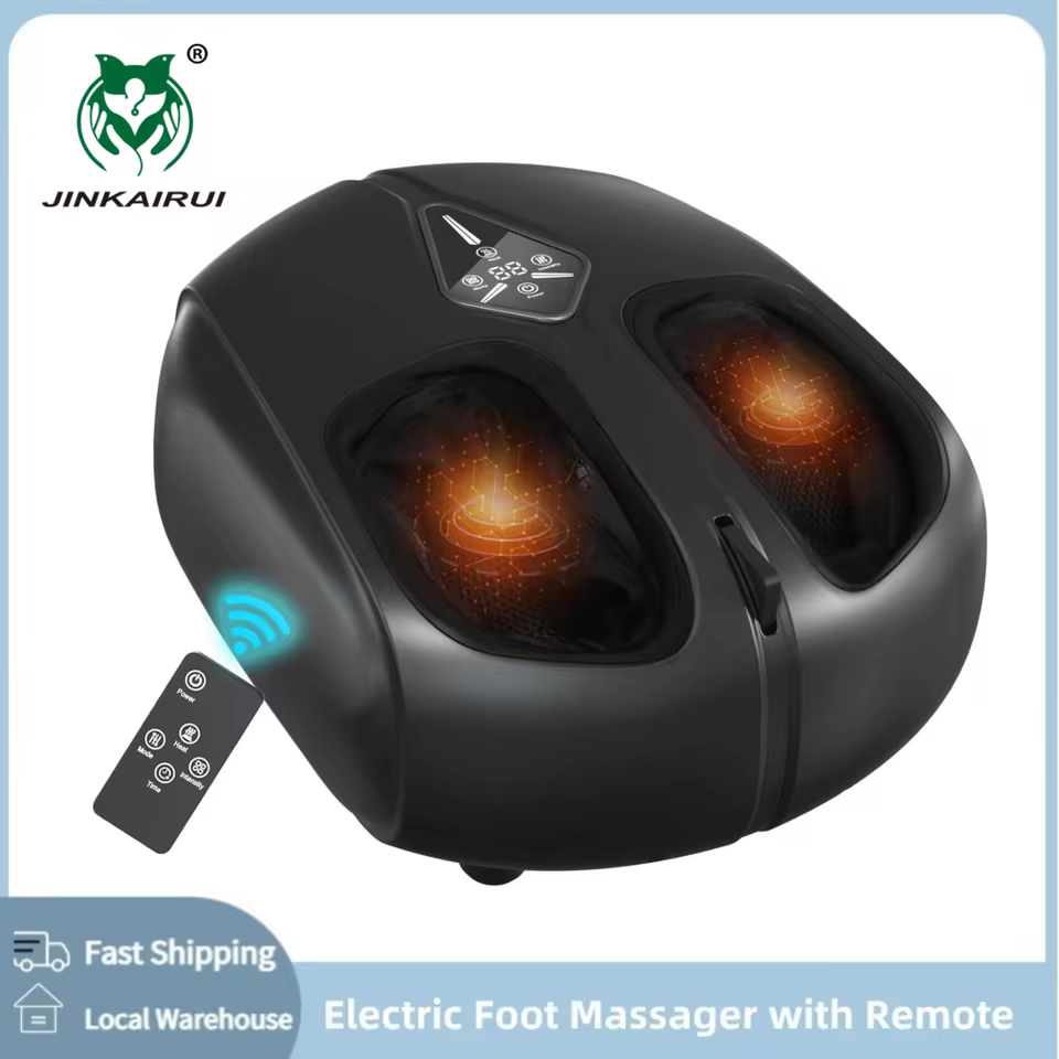 Electric Foot Massager with Heat Airbag Compression Relief for Tired Muscles Plantar Deep Kneading