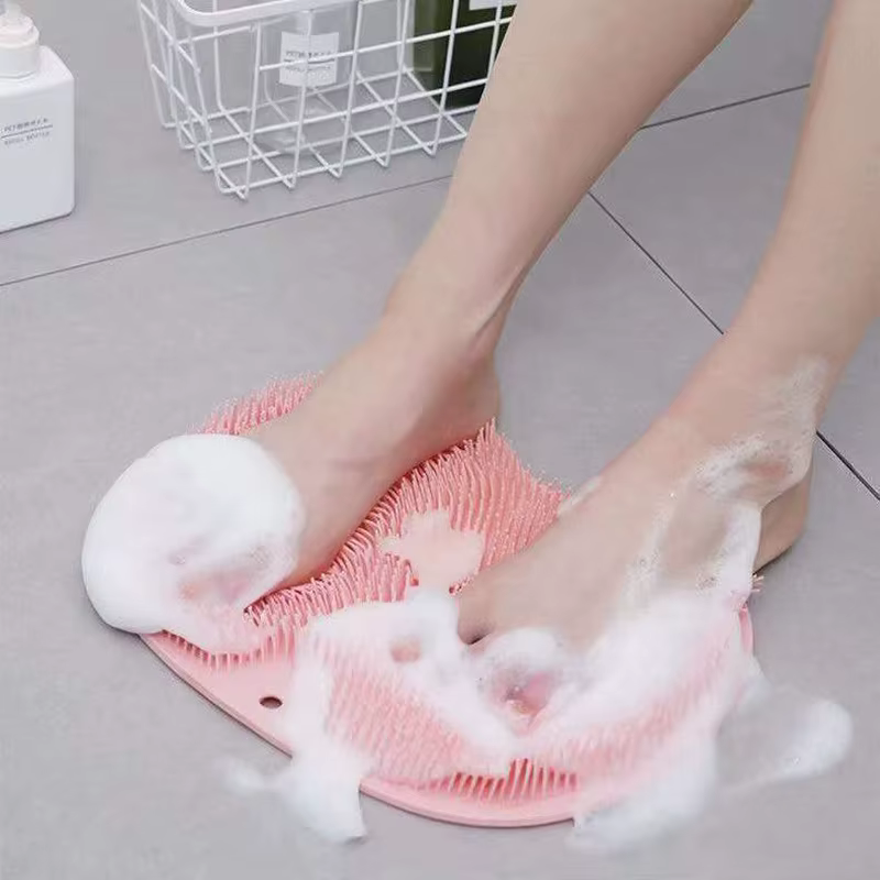 Exfoliating Foot Brush and Back Scrubber Anti-Slip Suction Cleansing Body Dirt Removal