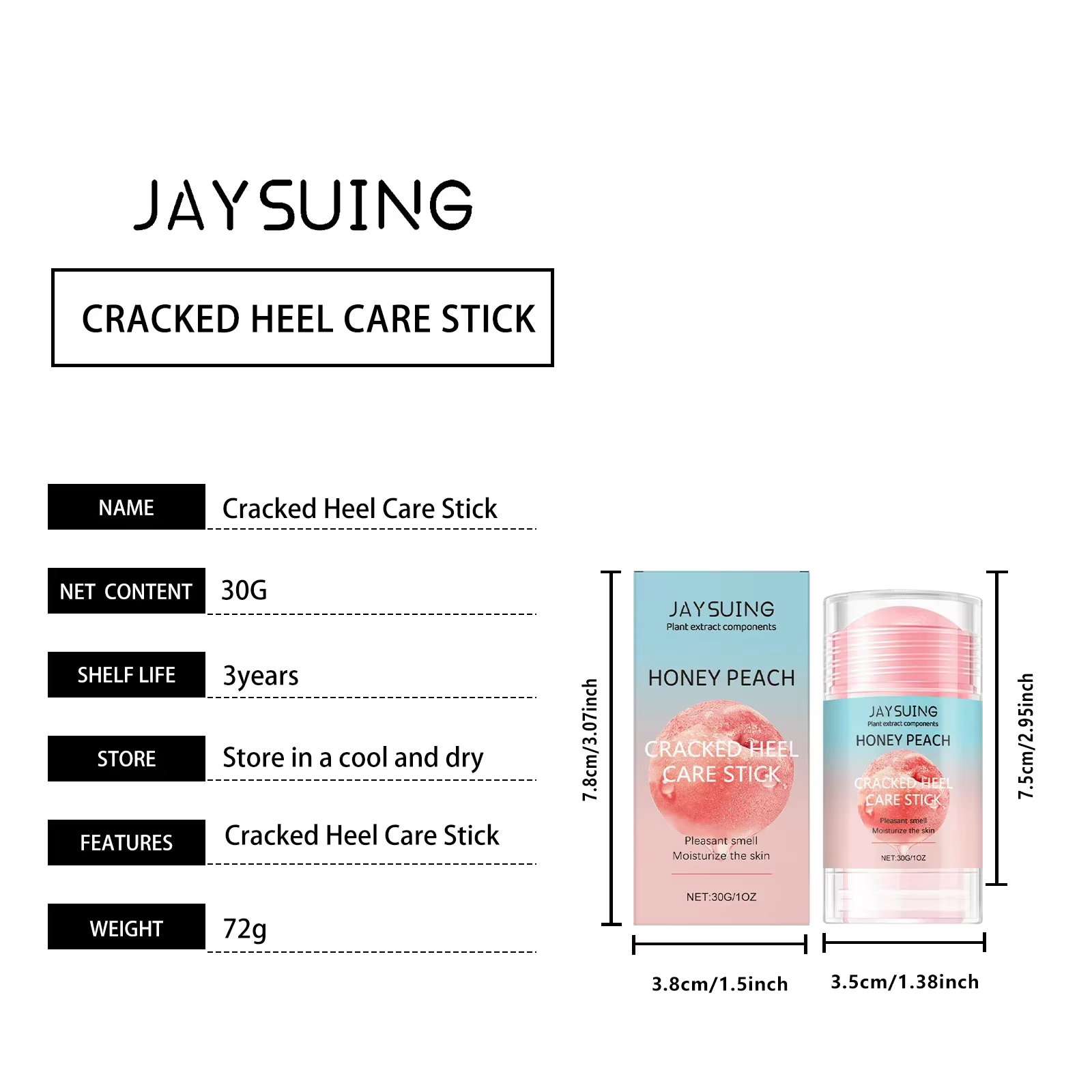 Exfoliation Cracked Heel Repair Balm Stick Dry Feet Hydrating Gentle Peach Foot Cream - Image 3