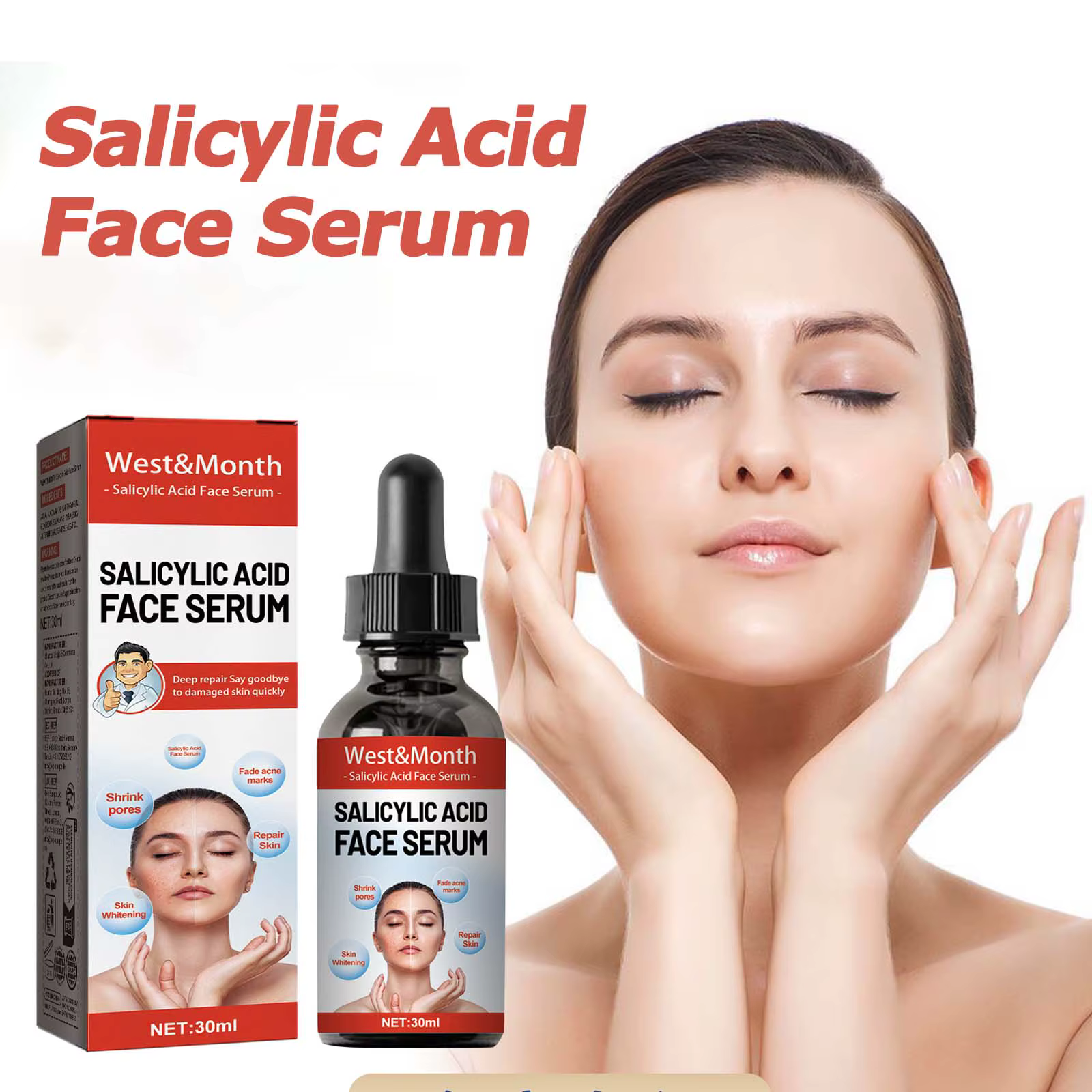 Firming Lifting Shrinks Pores Niacinamide Brighten Skin Tone Salicylic Acid Fade Acne Scars Face Serum