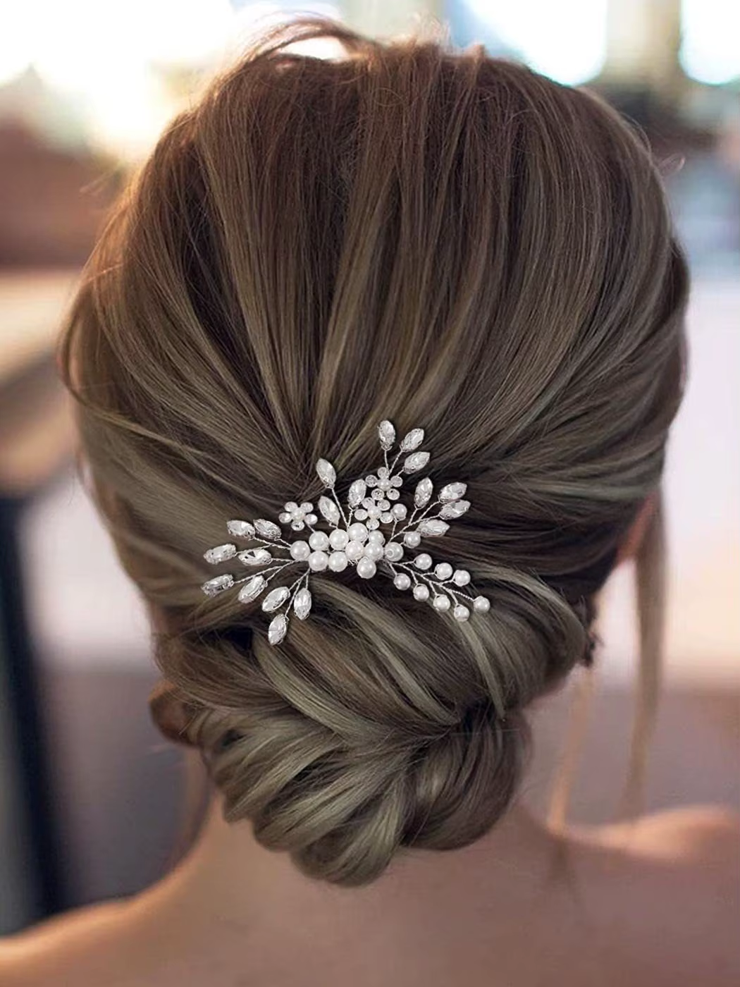 Flower Pearls Hair Comb For Bride Hairbands Clip Wedding Hair Accessories