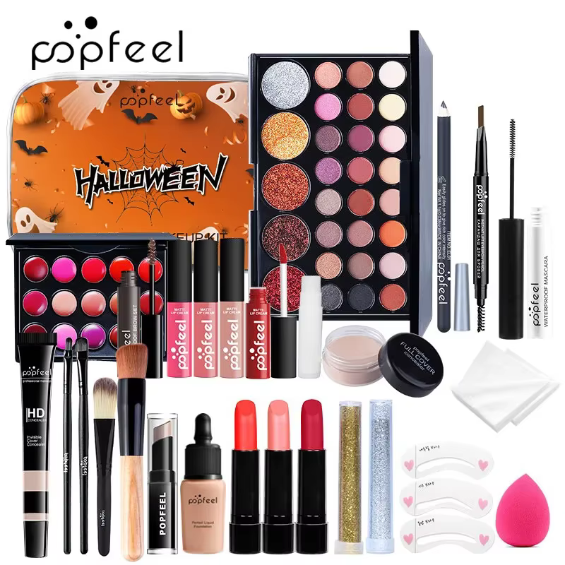 Full Sets Eyeshadow Eyeliner Brow Lip Gloss Concealer Blush Halloween Makeup Kits