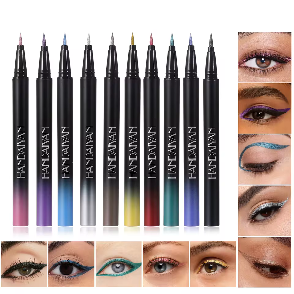 Glitter Luster Liquid Eyeliner Pencil Long Lasting Metallic Eye Makeup for Eyes