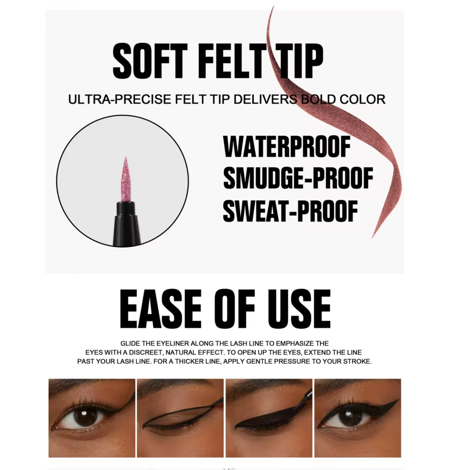 Glitter Luster Liquid Eyeliner Pencil Long Lasting Metallic Eye Makeup for Eyes - Image 3