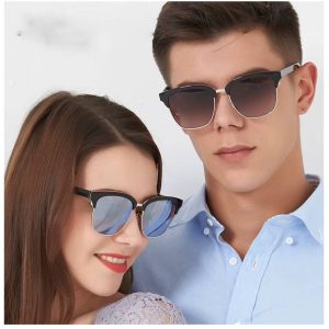 Half Frame Polarized Sunglasses Metal Square Driving UV400Shades Sun Glasses