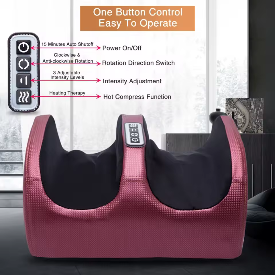 Kneading Roller Muscle Relaxation Pain Relief Foot Massager Heating Therapy - Image 3