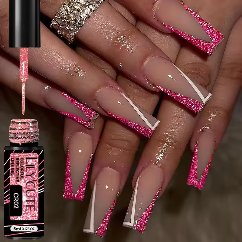 Liner Gel Bright Sparkling Reflective Glitter Semi Permanent Nail Polish - Image 2