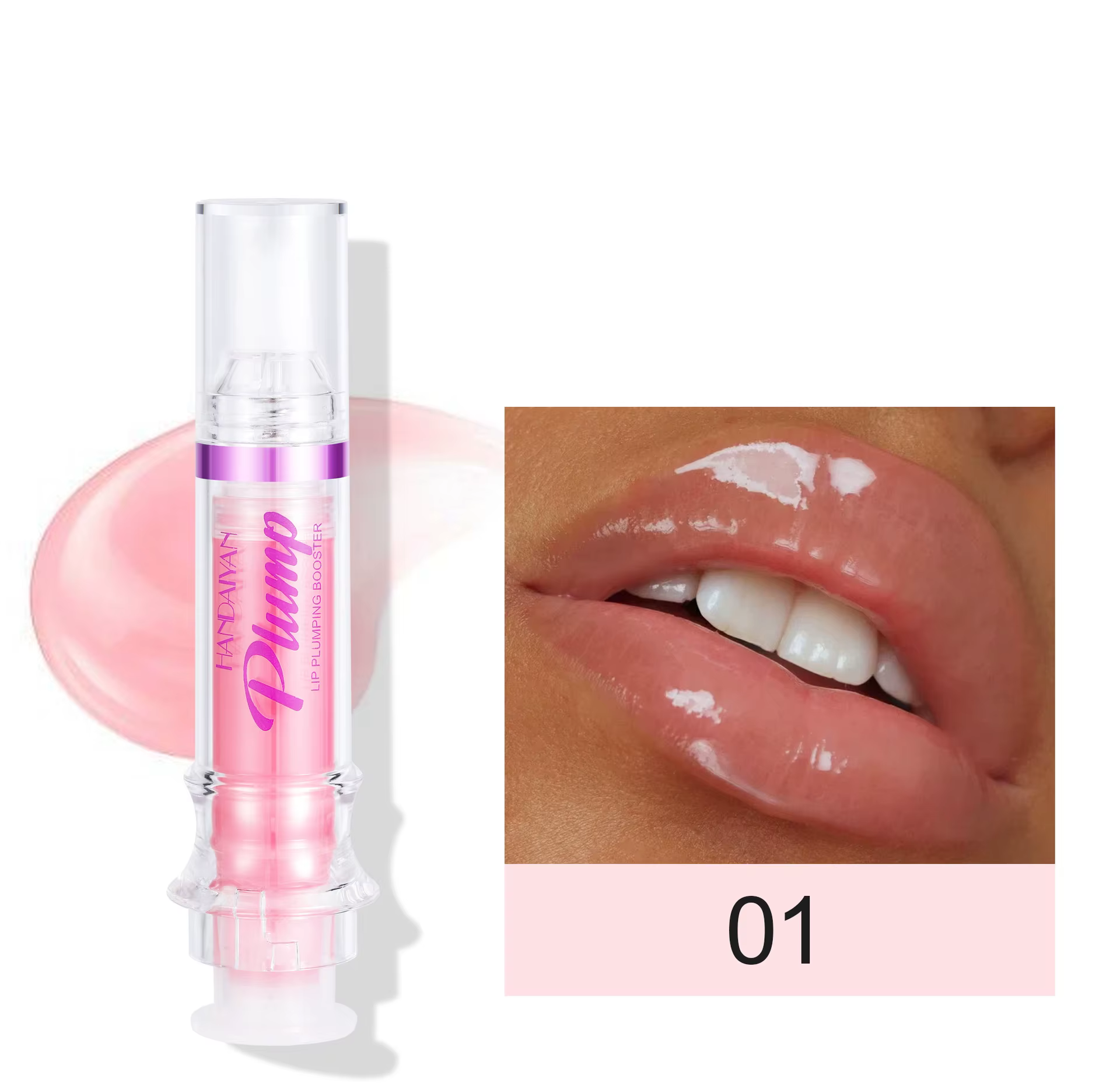 Lip Plumper Gloss Moisturizing Honey Oil Enhancer Transparent Shine Booster Makeup Beauty