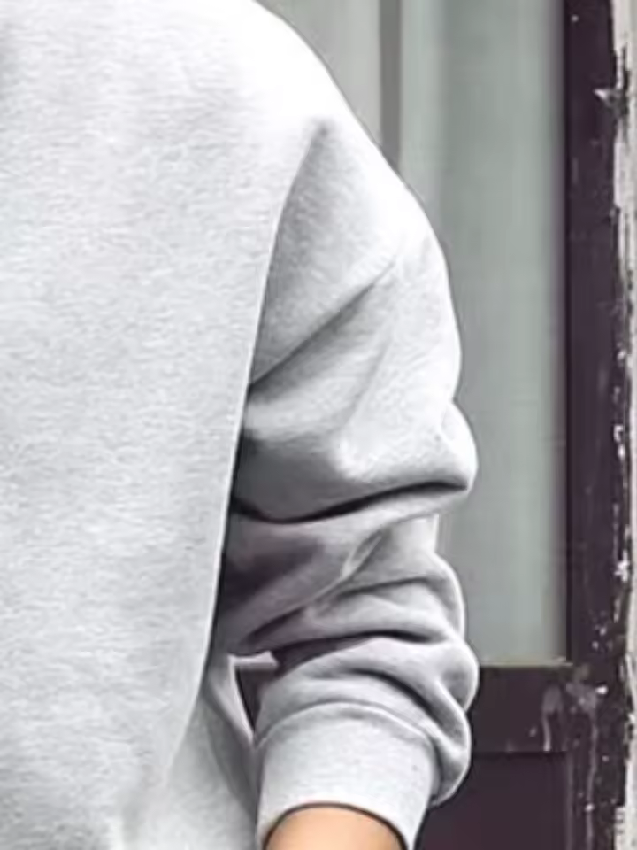 Men's Loose Fit Solid Color Crew Neck Henry Collar Retro Sweatshirt - Image 4