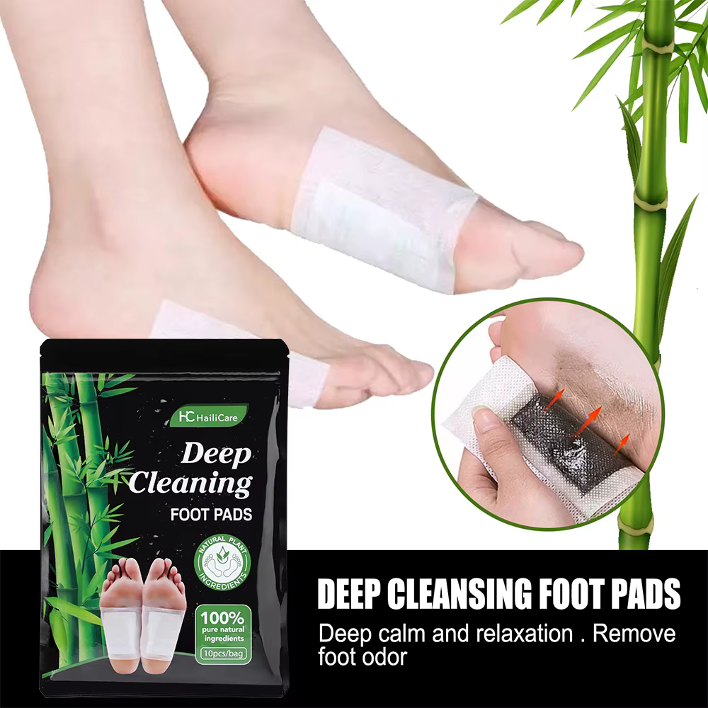 10PCS 1 Bag Natural Detox Foot Patches Stress Relief Feet Deep Sleep Herbal Detox Sticker