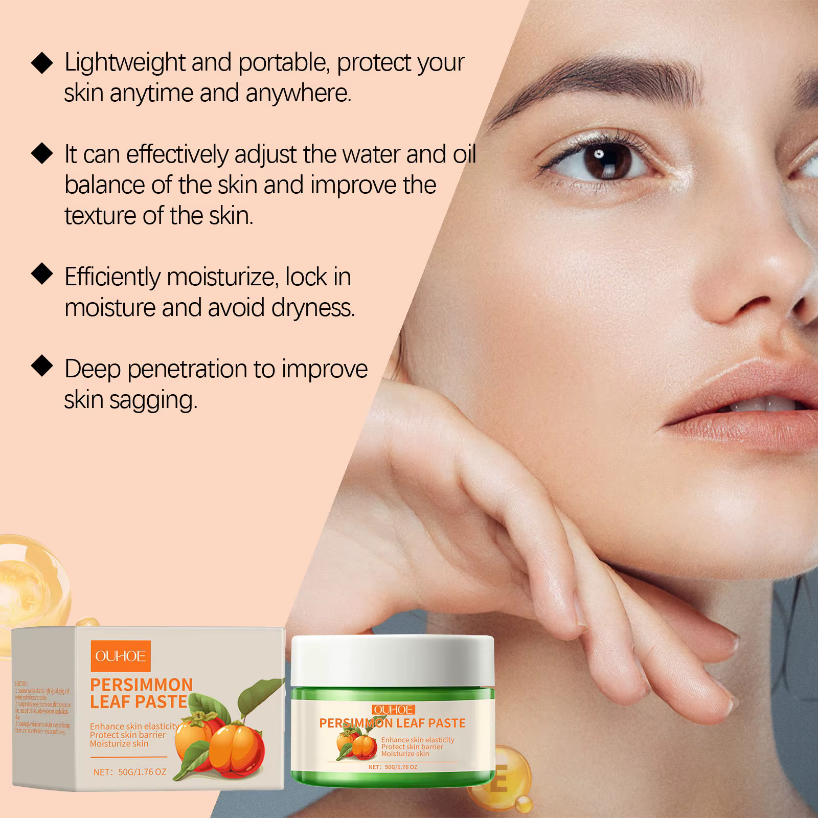 Persimmon Leaf Face Cream Anti-Aging Lighten Dark Spots Corrector Smooth Cream - Image 6