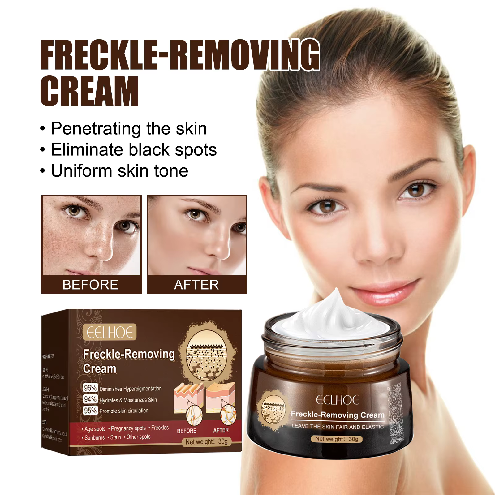 Retinol Face Cream Vitamin C Whitening Cream Lightens Freckles Facial Care Products