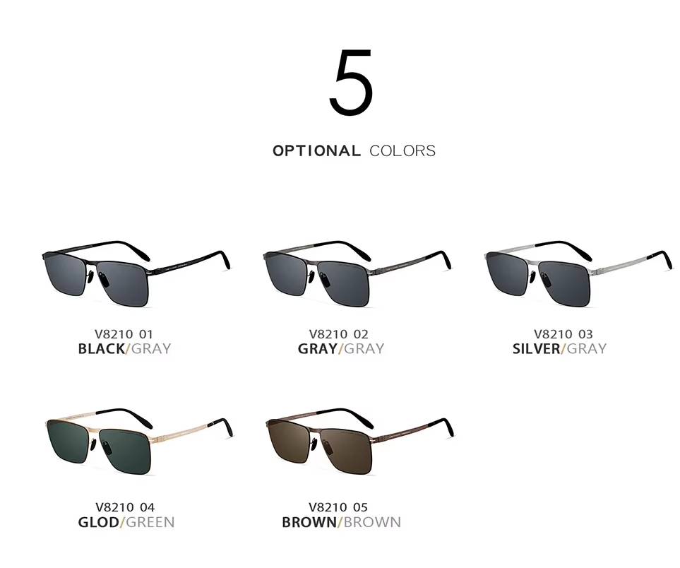 Sunglasses Square Stainless Steel High-Definition Nylon Lenses Polarized Glasses - Image 4