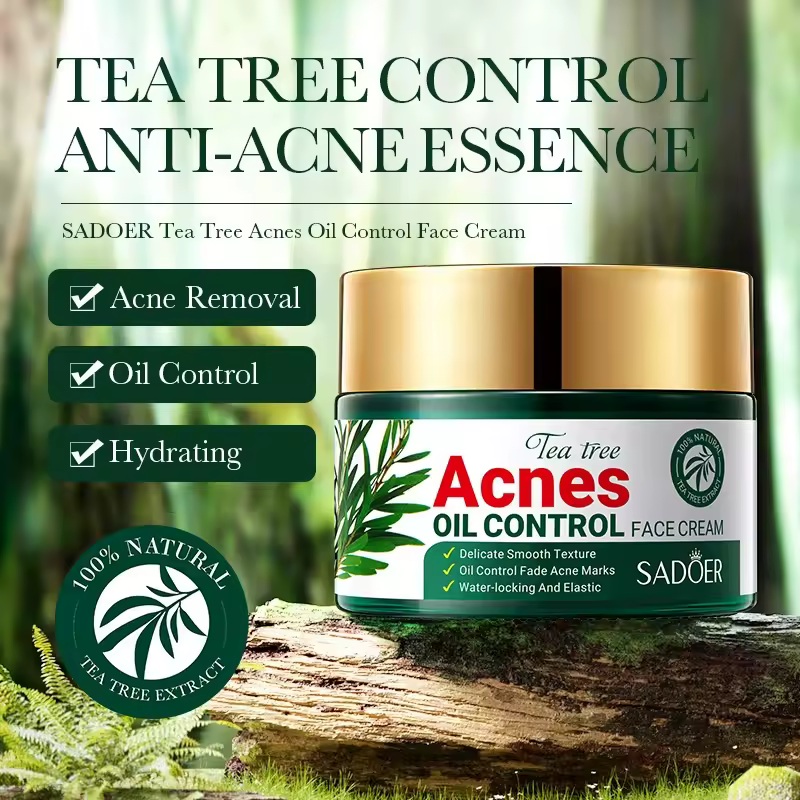 Tea Tree Acne Removing Face Cream Anti Acne Hydrating Oil Control Moisturizing Facial Creams - Image 2