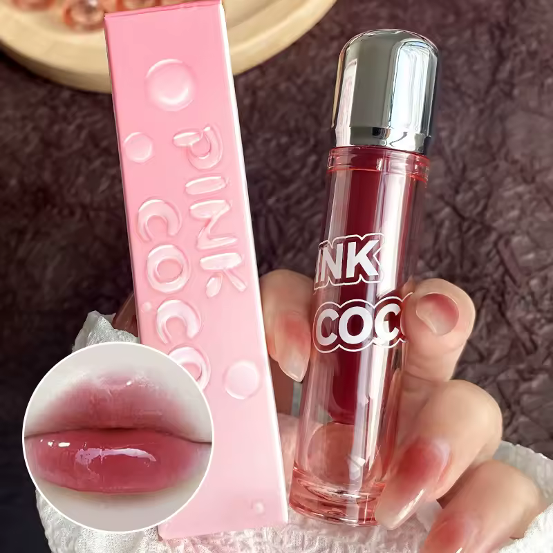 Transparent Water Beads Mirror Lip Glaze Mirror Clear Water Light Whitening Lip Glaze Moisturizing
