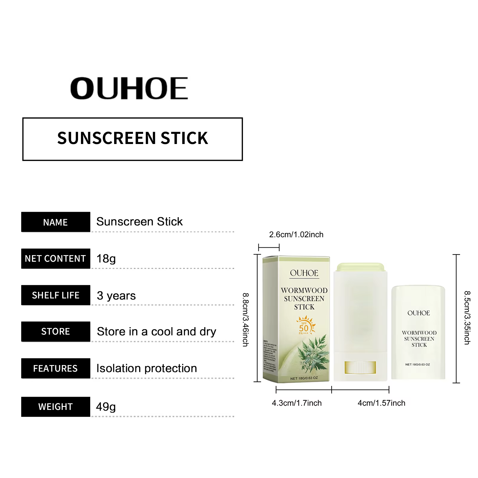 UV Protective Sunblock Isolation Refreshing Moisturizing Oil Control Sunscreen Stick - Image 4